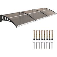 Outsunny Door Canopy Outdoor Awning Rain Shelter for Window Porch, Brown