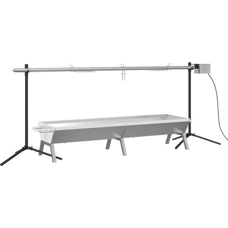 Automatic Barbecue Grill and Tray Set Stainless Steel vidaXL