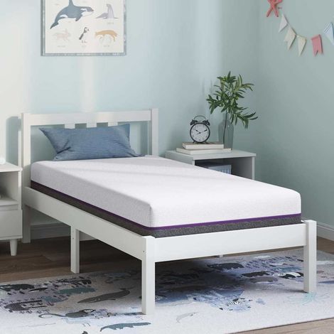Memory Foam Mattress Medium 80 x 160 cm White and Grey vidaXL